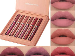 6 Pcs Matte Liquid Lipstick Set Nude Lip Gloss Non-Stick